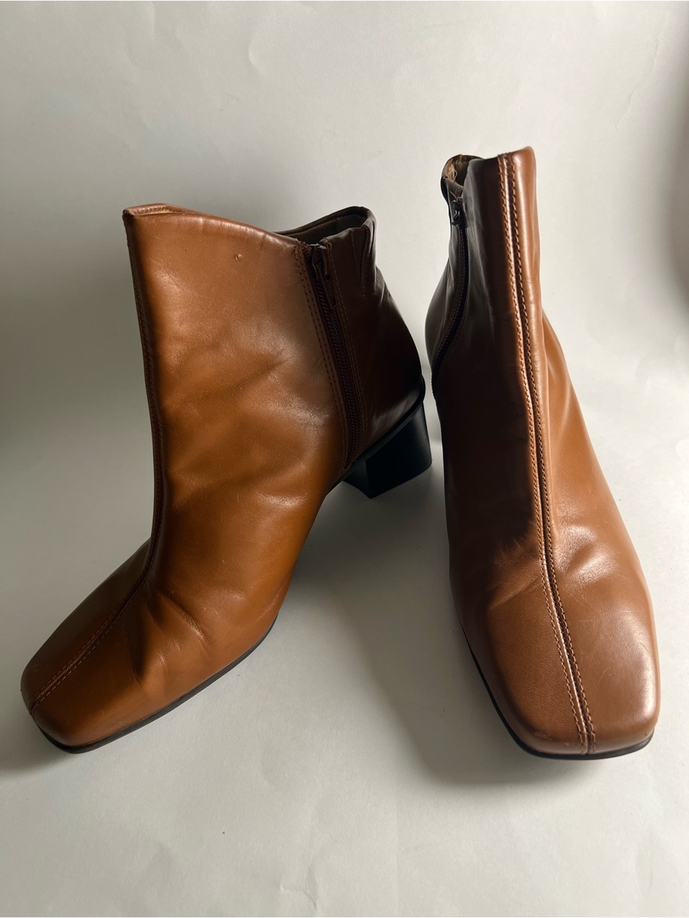 Easy Spirit Tan Brown Leather Ankle Booties Size 9.5
